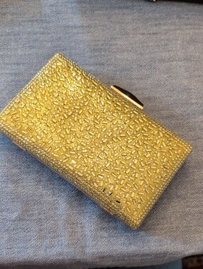 Gold Crystal Embellished Women’s Evening Clutch